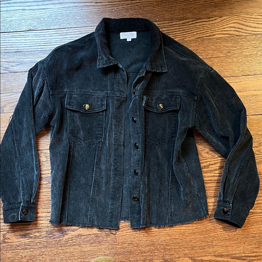 Pink Lily Black Corduroy Jacket